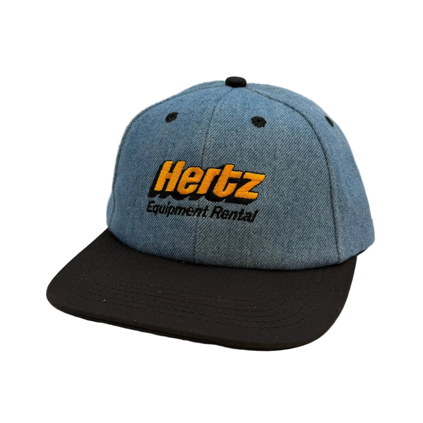 Vintage Hertz Equipment Rental Denim Snapback Hat