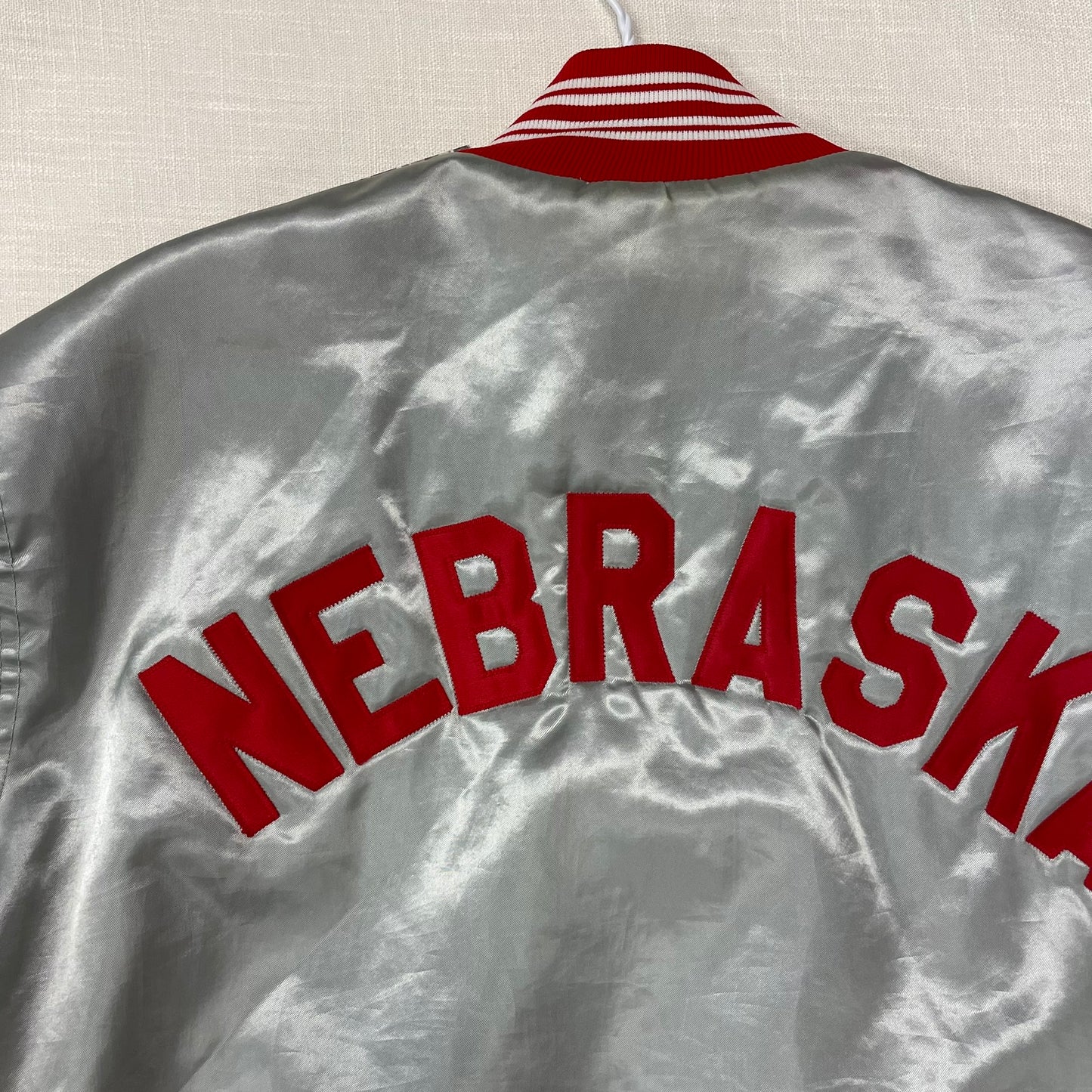 Vintage Nebraska Huskers Satin Jacket L