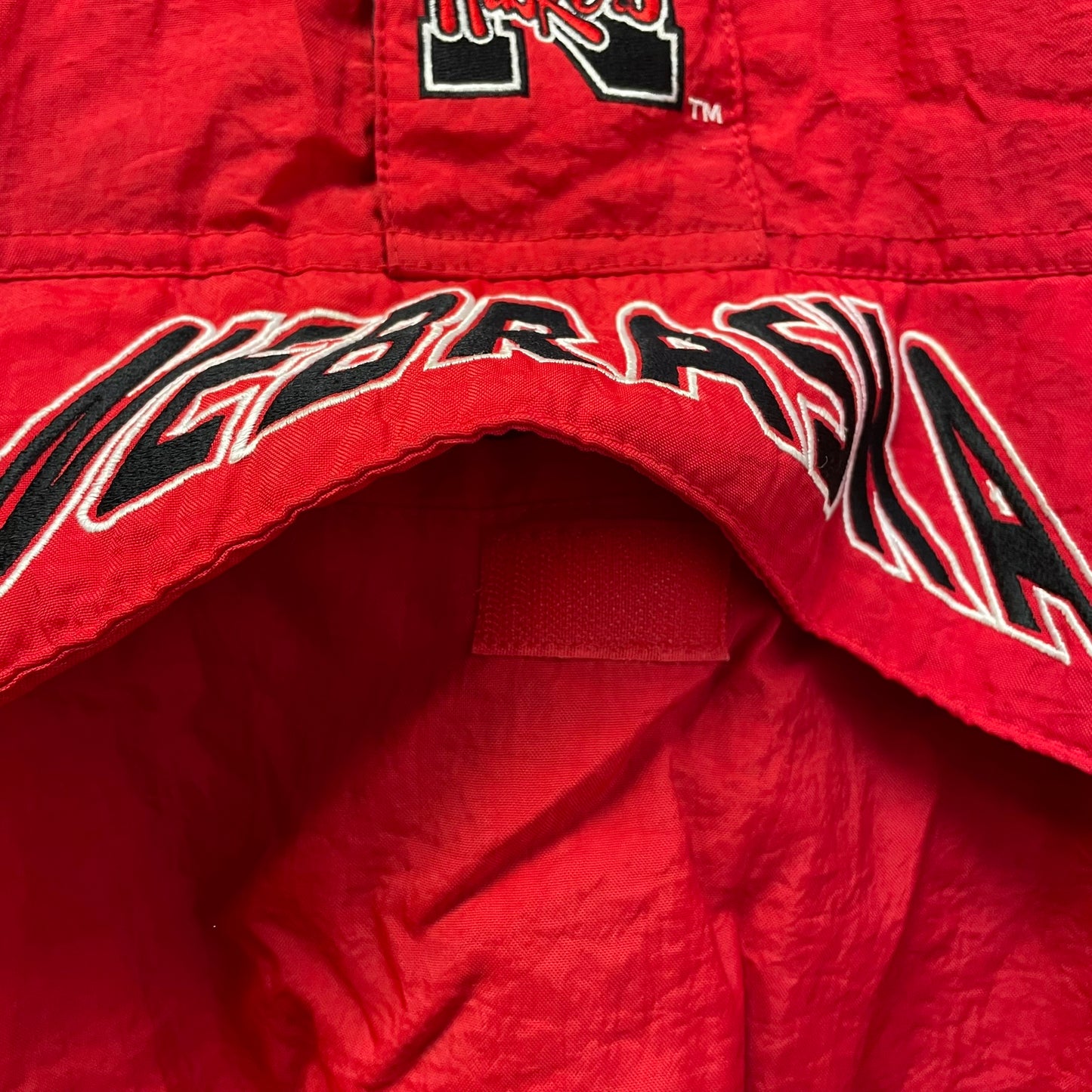 Vintage Nebraska Huskers STARTER Quarter Zip Puffer M