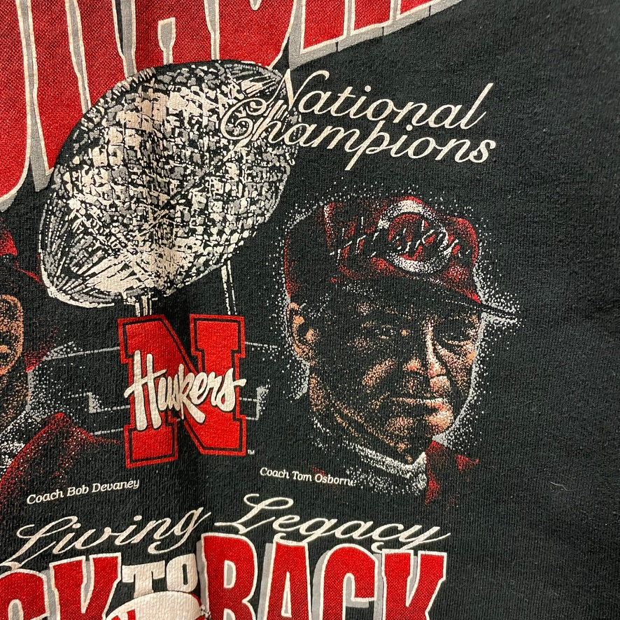 Vintage Nebraska Huskers Back to Back National Champions Crewneck L