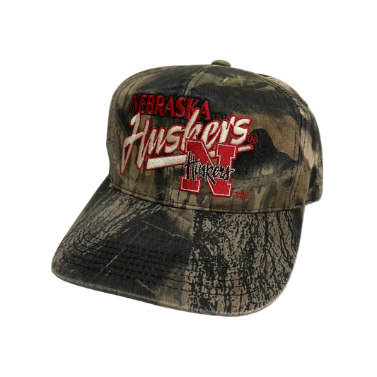 Vintage Nebraska Huskers Mossy Oak Snapback Hat