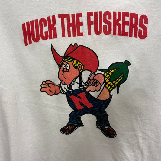 Vintage Nebraska Huskers 'Huck The Fuskers' Humor Shirt L