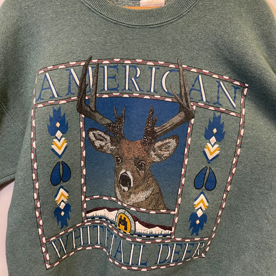 Vintage American Whitetail Deer Crewneck L