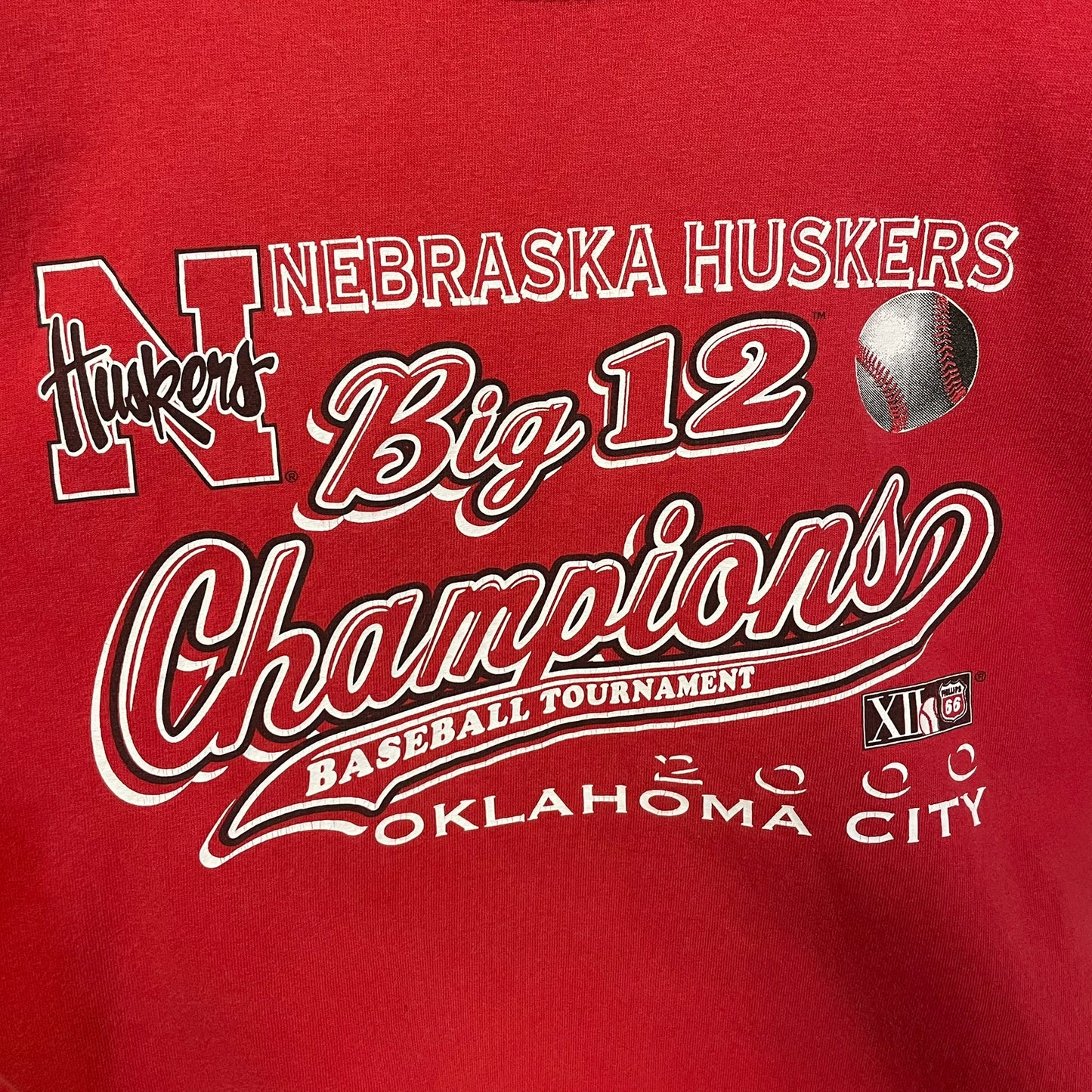 Vintage Nebraska Huskers Baseball Big 12 Champions Shirt XL