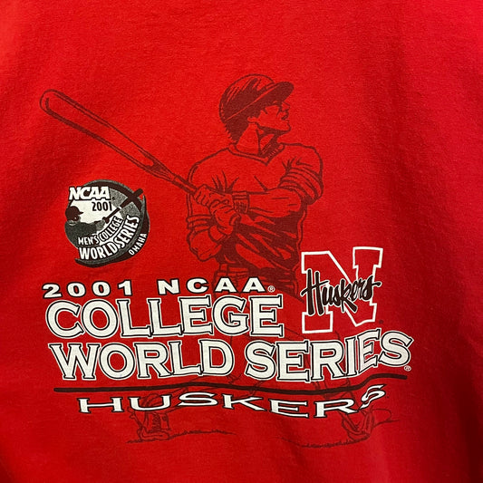 Vintage Nebraska Huskers Baseball 2001 College World Series Shirt XL
