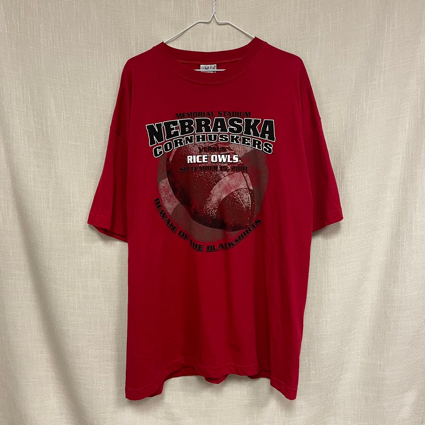 Vintage Nebraska Huskers vs Rice Owls 2001 Memorial Stadium Shirt XL