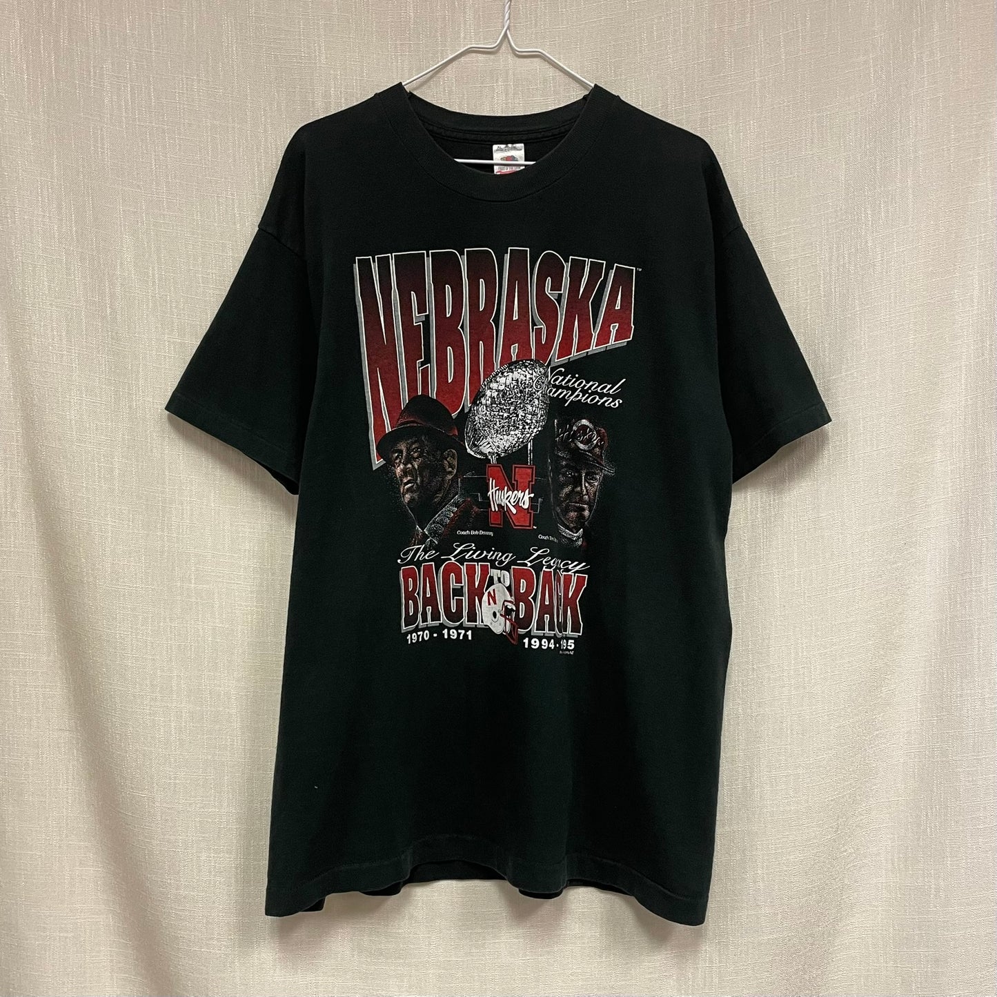 Vintage Nebraska Huskers 1994 1995 National Champions Shirt XL