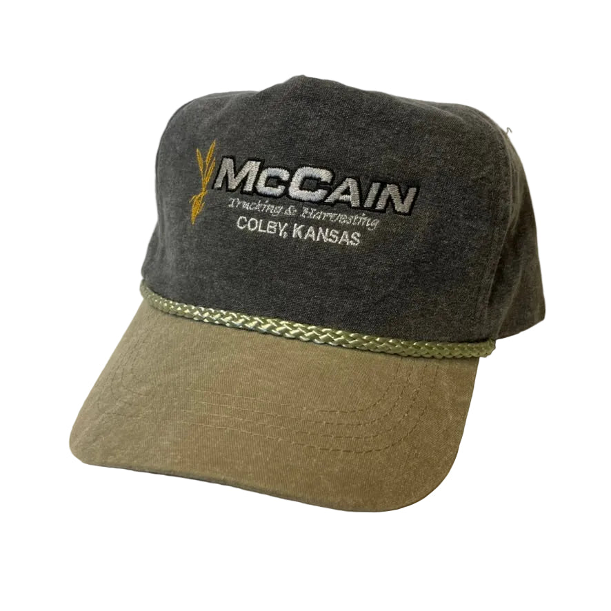 Vintage McCain Trucking & Harvesting Colby Kansas Snapback Hat