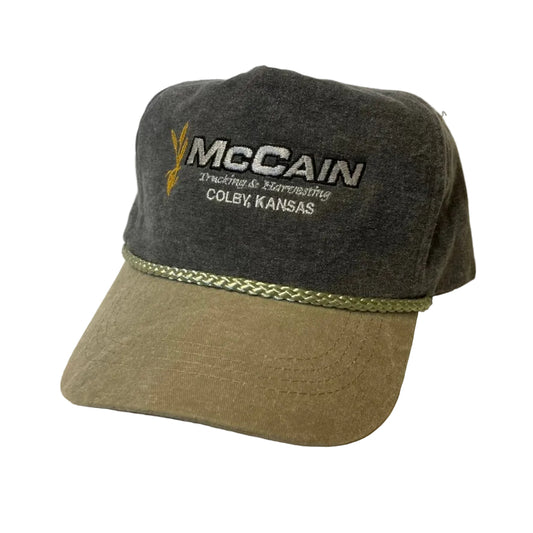 Vintage McCain Trucking & Harvesting Colby Kansas Snapback Hat