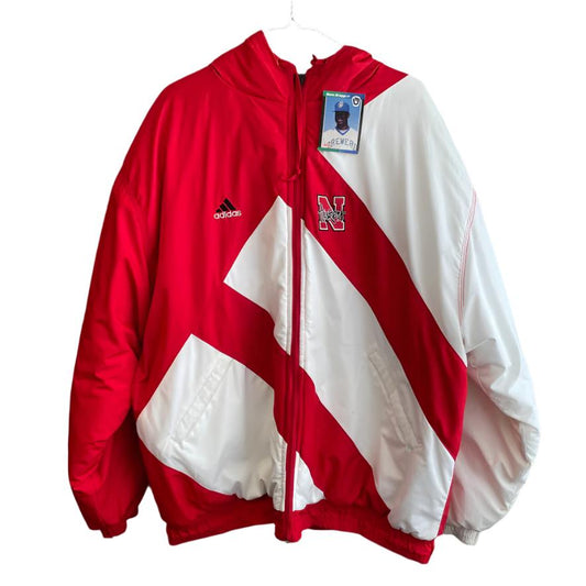 Vintage Nebraska Huskers Puffer Jacket Adidas XL