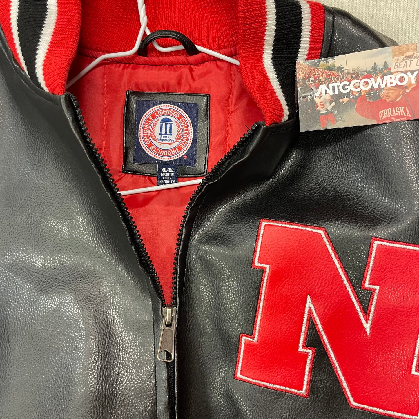 Vintage Nebraska Huskers Leather Jacket XL