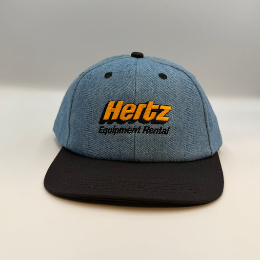Vintage Hertz Equipment Rental Denim Snapback Hat