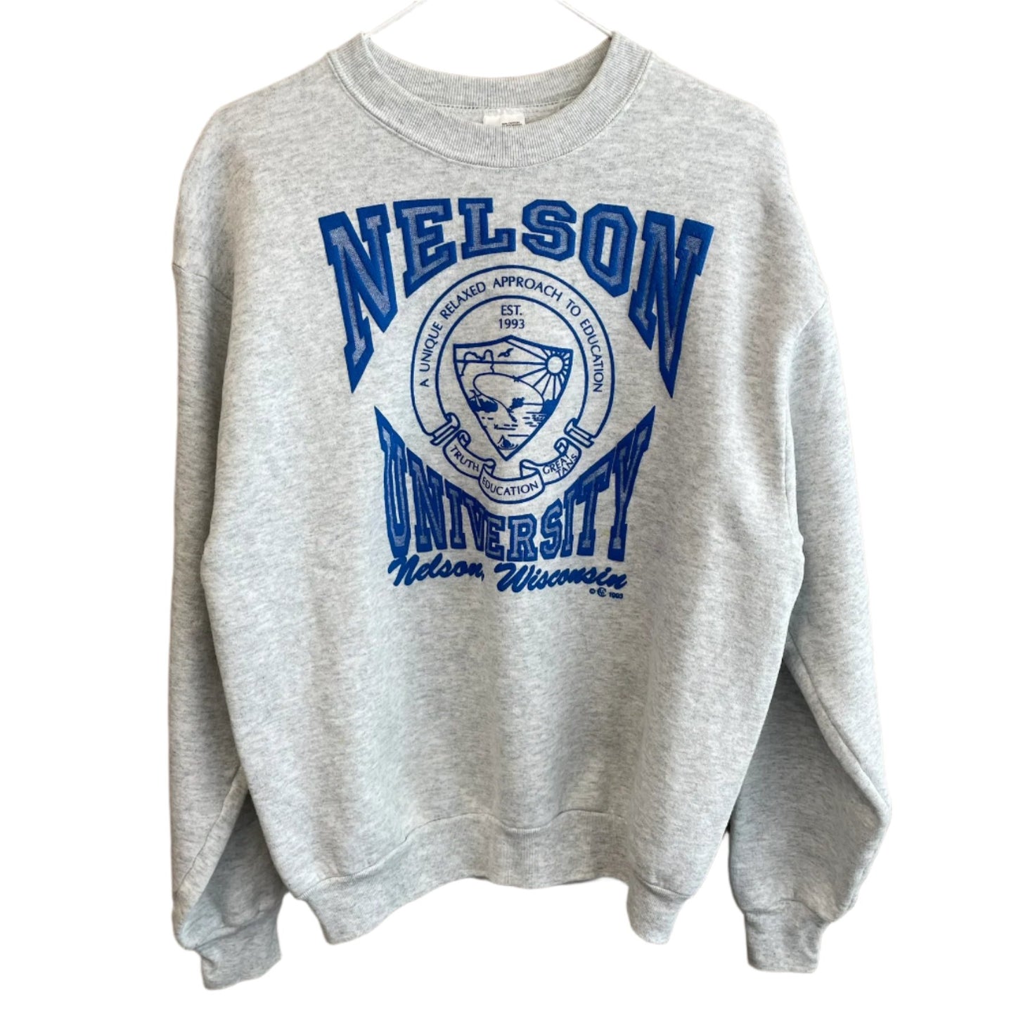 Vintage University of Wisconsin Nelson 1993 w/ Back Hit Crewneck L