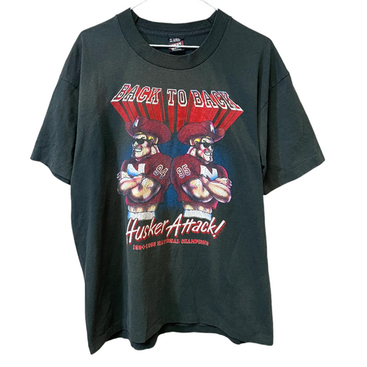 Vintage Nebraska Huskers Back to Back National Champions Shirt XL