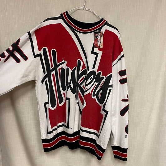 Vintage Nebraska Huskers GALLOP AOP Crewneck