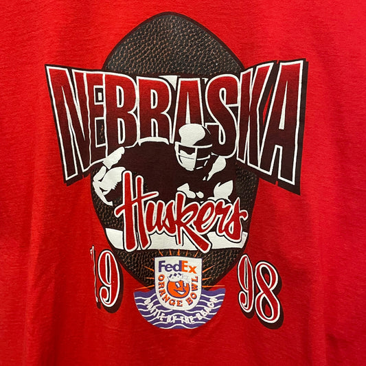 Vintage Nebraska Huskers 1998 FedEx Orange Bowl Shirt XL
