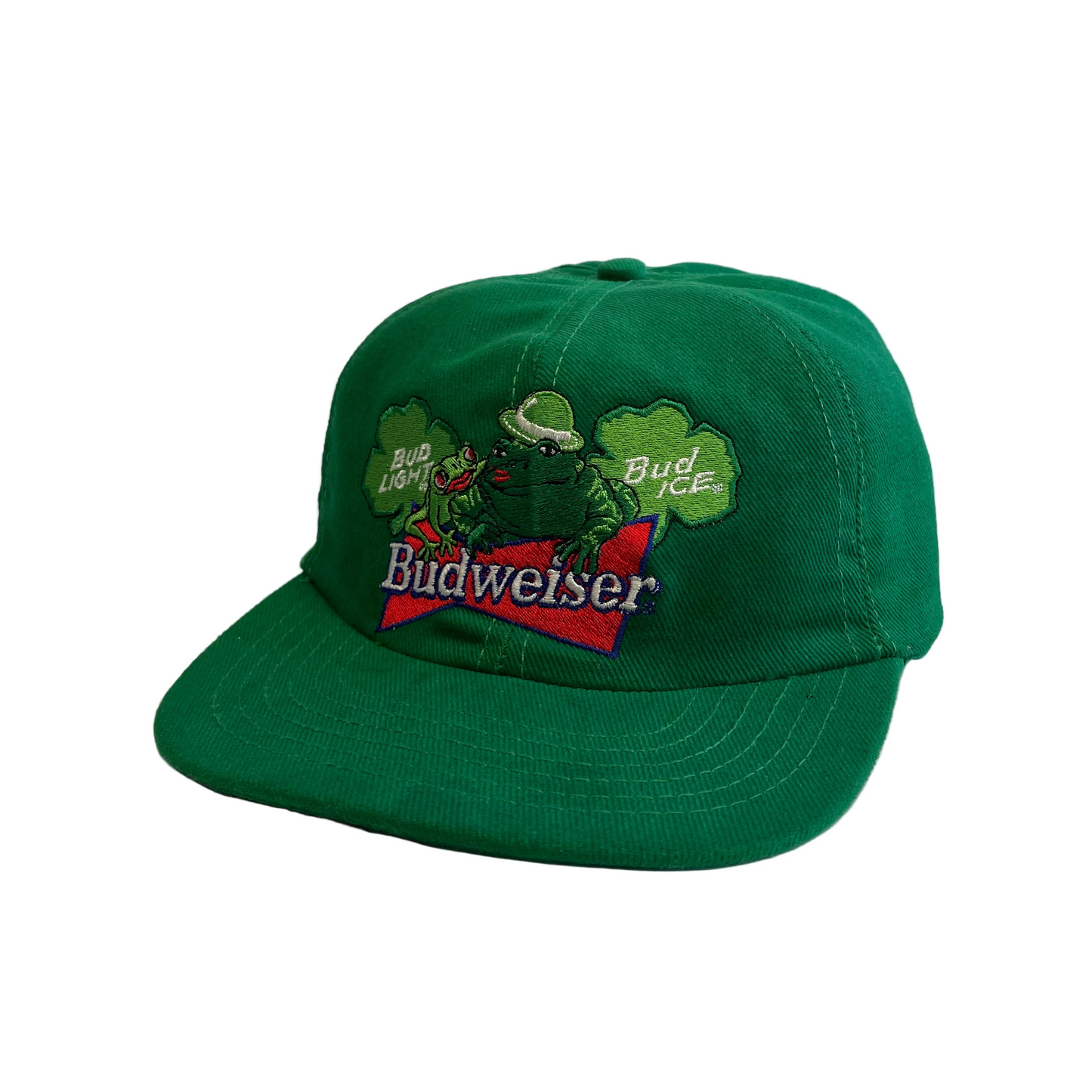 Vintage Budweiser Beer Frog Clover Snapback Hat