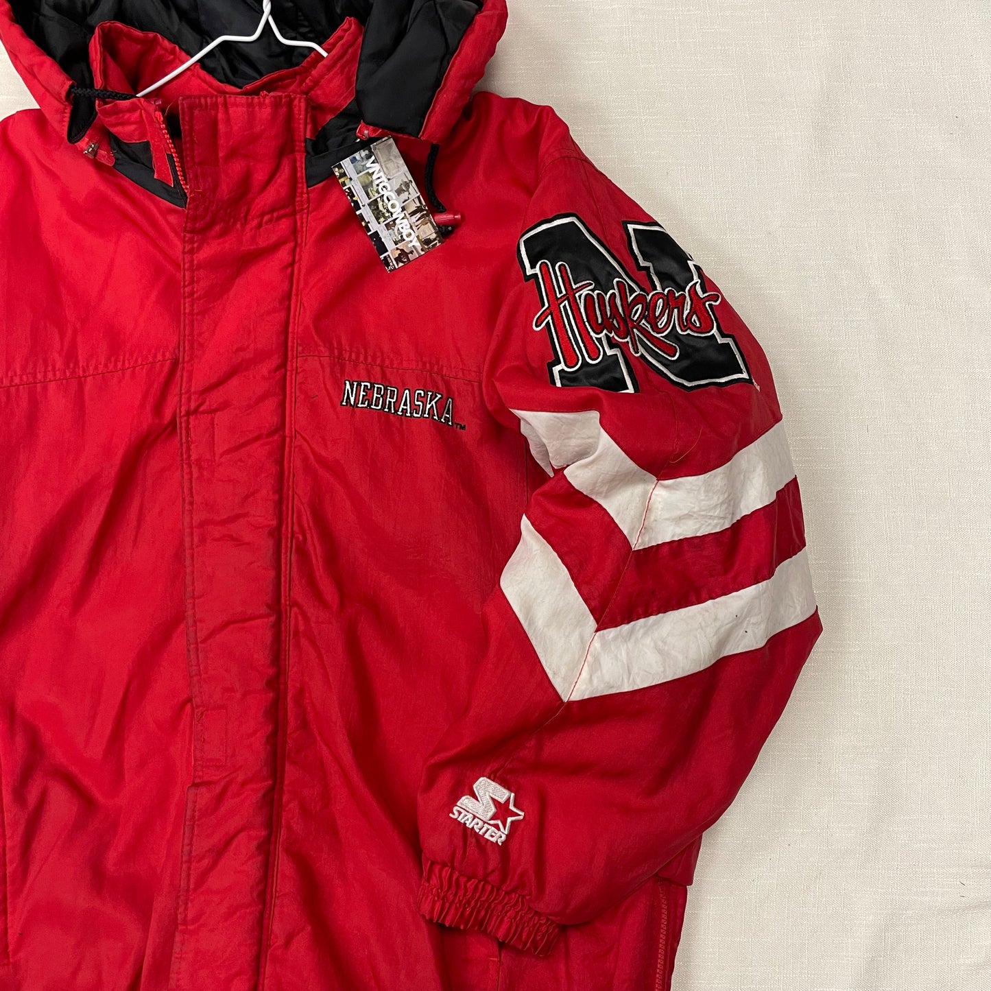 Vintage Nebraska Huskers STARTER Puffer Jacket XL