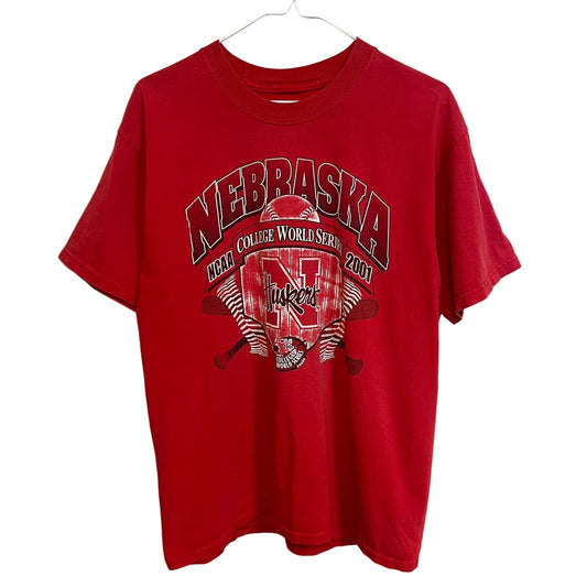 Vintage Nebraska Huskers Baseball 2001 College World Series Shirt M