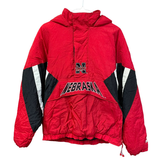 Vintage Nebraska Huskers STARTER Quarter Zip Puffer M