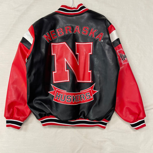 Vintage Nebraska Huskers Leather Jacket XL