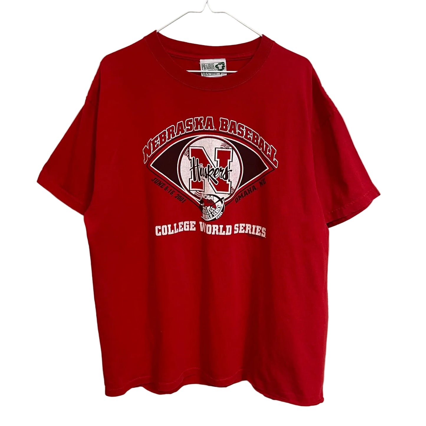Vintage Nebraska Huskers Baseball 2001 College World Series Shirt XL
