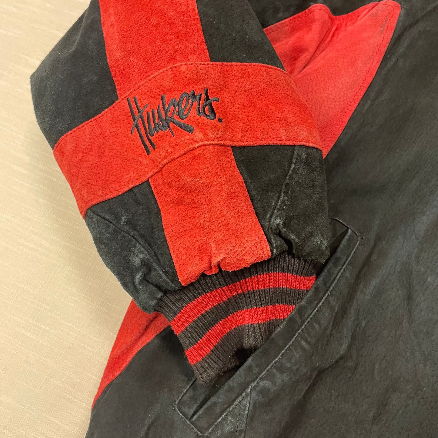 Vintage Nebraska Huskers Suede Jacket XXL