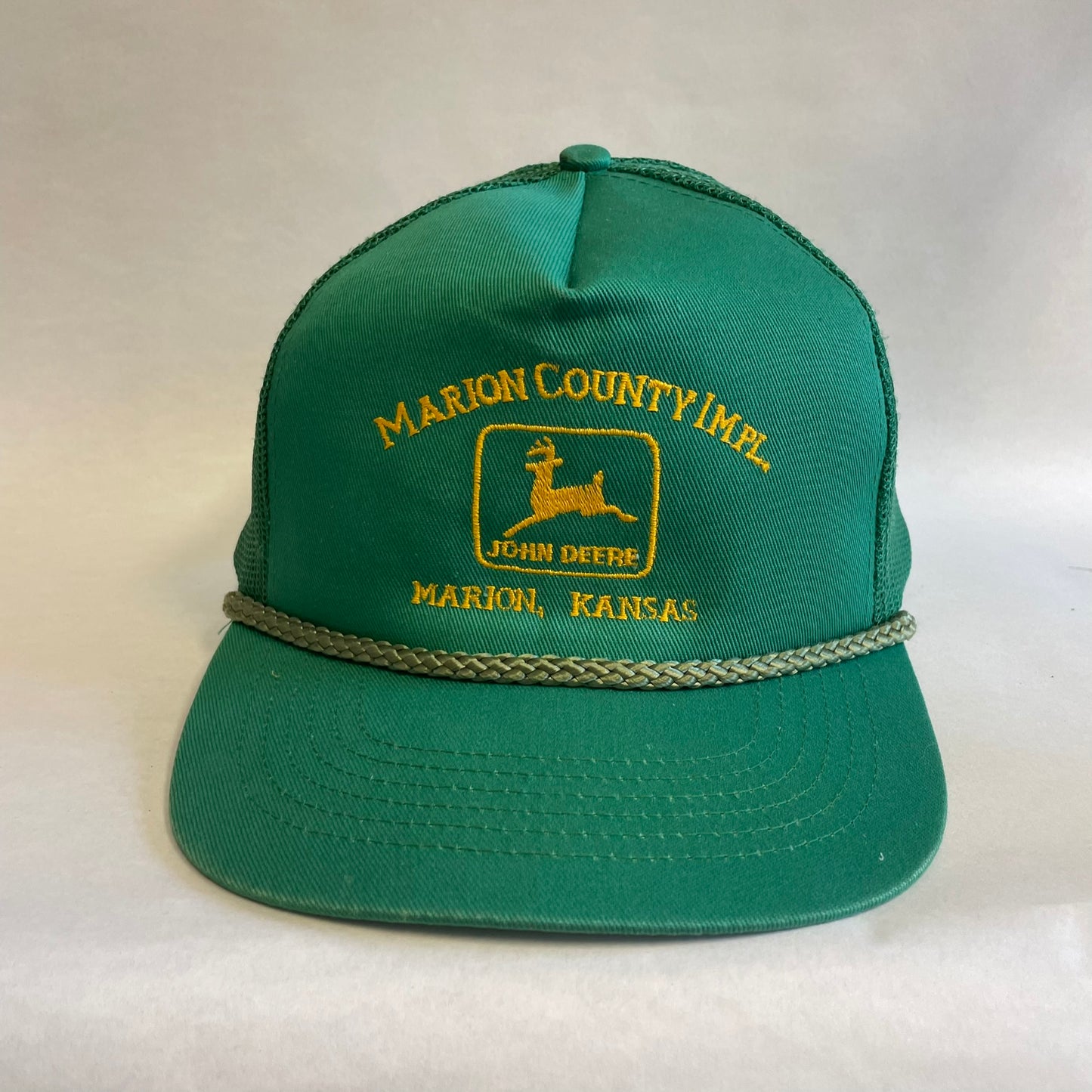 Vintage John Deere Marion County Kansas Implement Snapback Trucker Hat