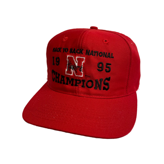 Vintage Nebraska Huskers Back to Back National Champions 1995 Snapback Hat