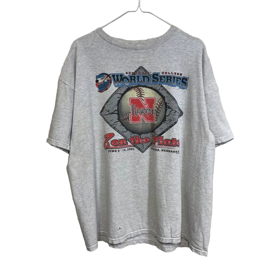 Vintage Nebraska Huskers Baseball 2001 College World Series Shirt XL