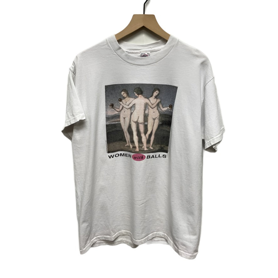 Vintage Humor Women with Balls Graphic Shirt L