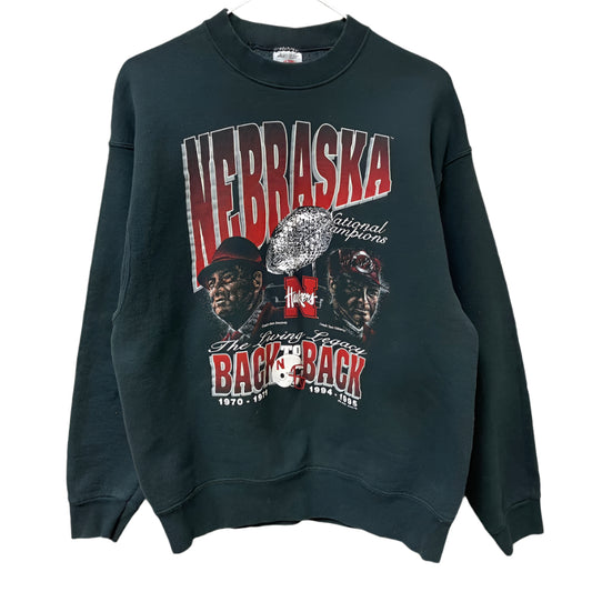 Vintage Nebraska Huskers Back to Back National Champions Crewneck L