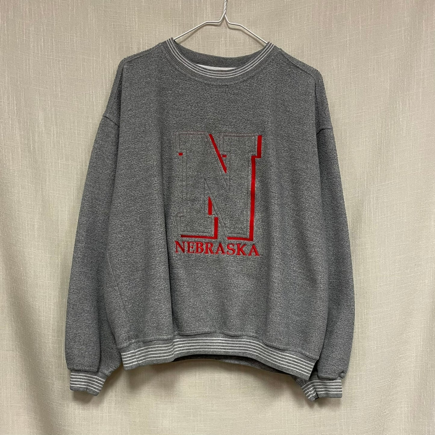 Vintage Nebraska Huskers Fleece Crewneck L