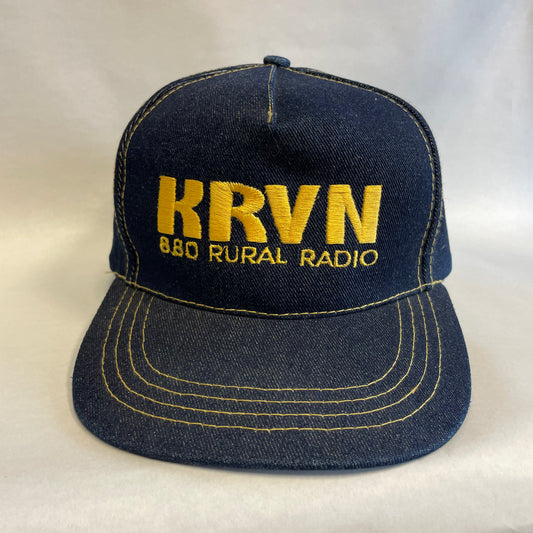 Vintage KRVN 880 Rural Radio Denim Snapback Hat