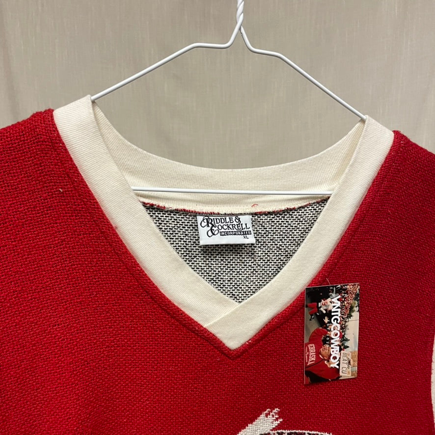 Vintage Nebraska Huskers Knitted Sweater Vest XL