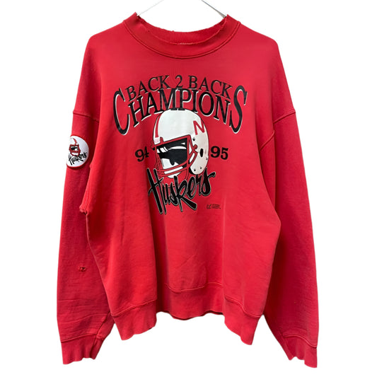 Vintage Nebraska Huskers Back to Back National Champions Crewneck XL