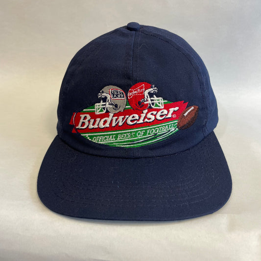 Vintage Budweiser Official Beer of Football Strapback Hat