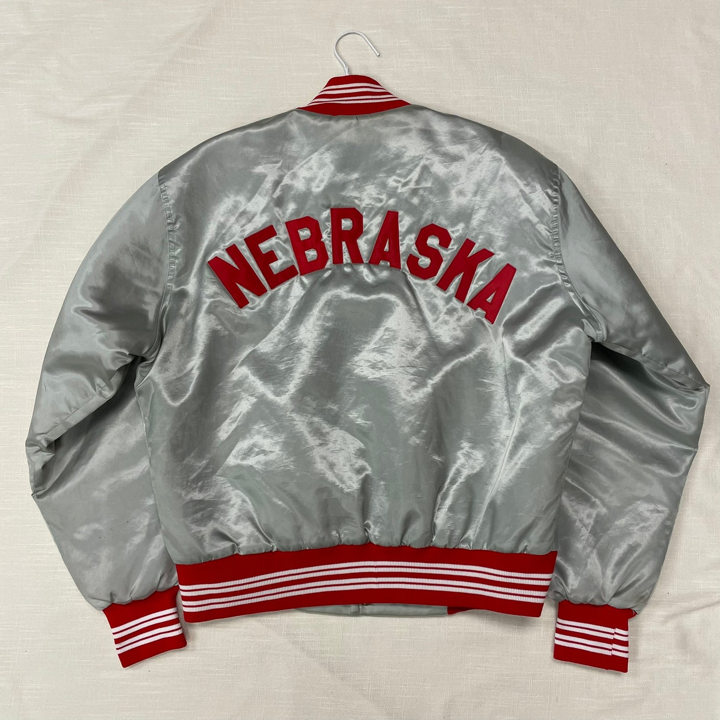 Vintage Nebraska Huskers Satin Jacket L