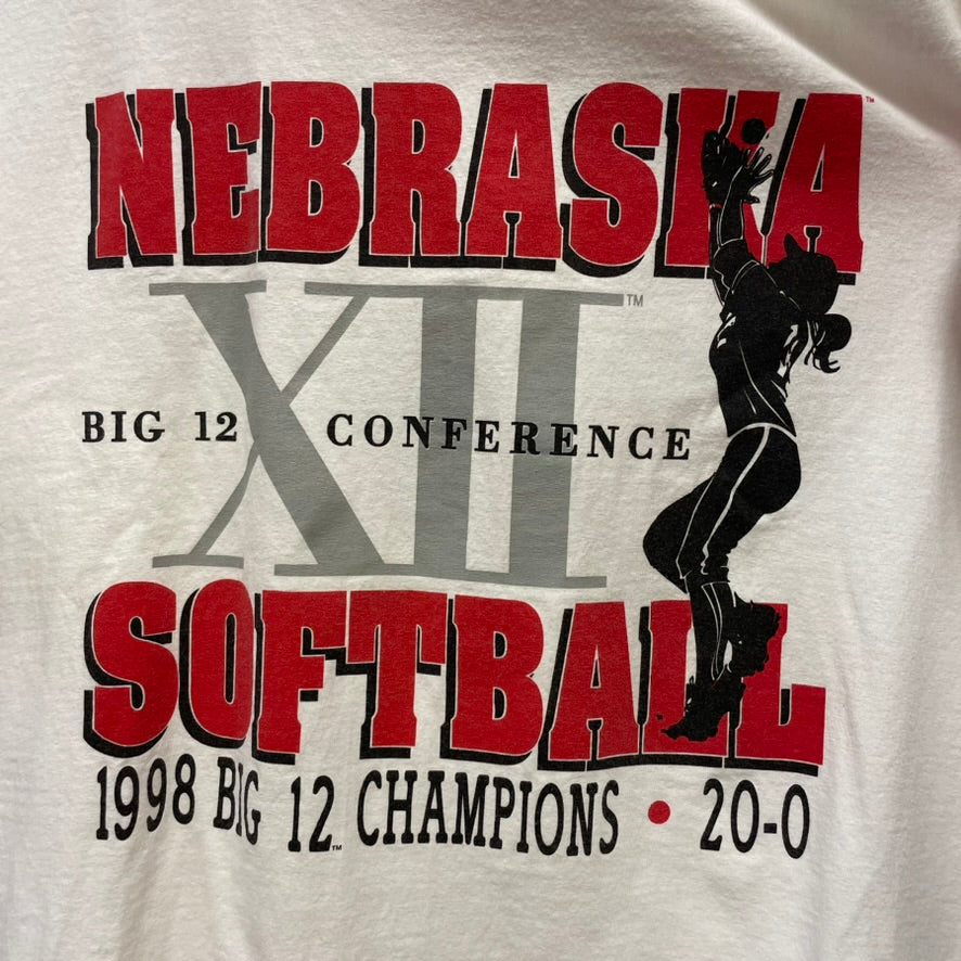 Vintage Nebraska Huskers 1998 Softball Big 12 Champions Shirt L