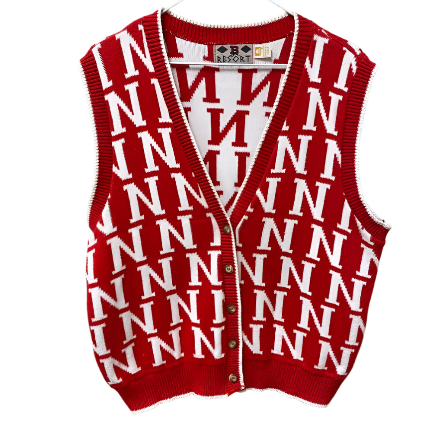Vintage Nebraska Huskers Sweater Vest L