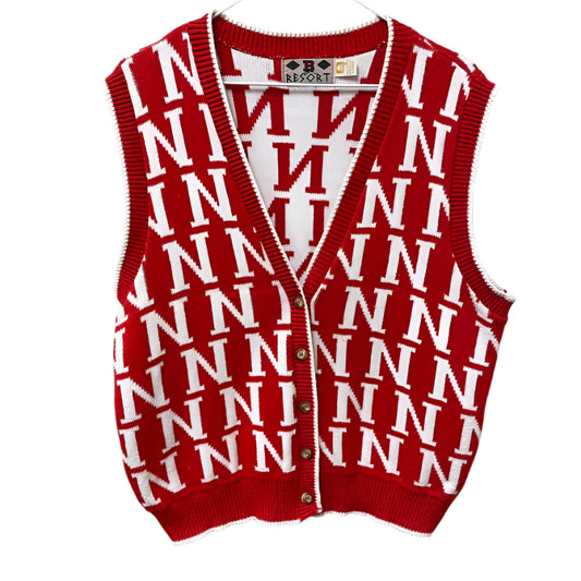 Vintage Nebraska Huskers Sweater Vest L