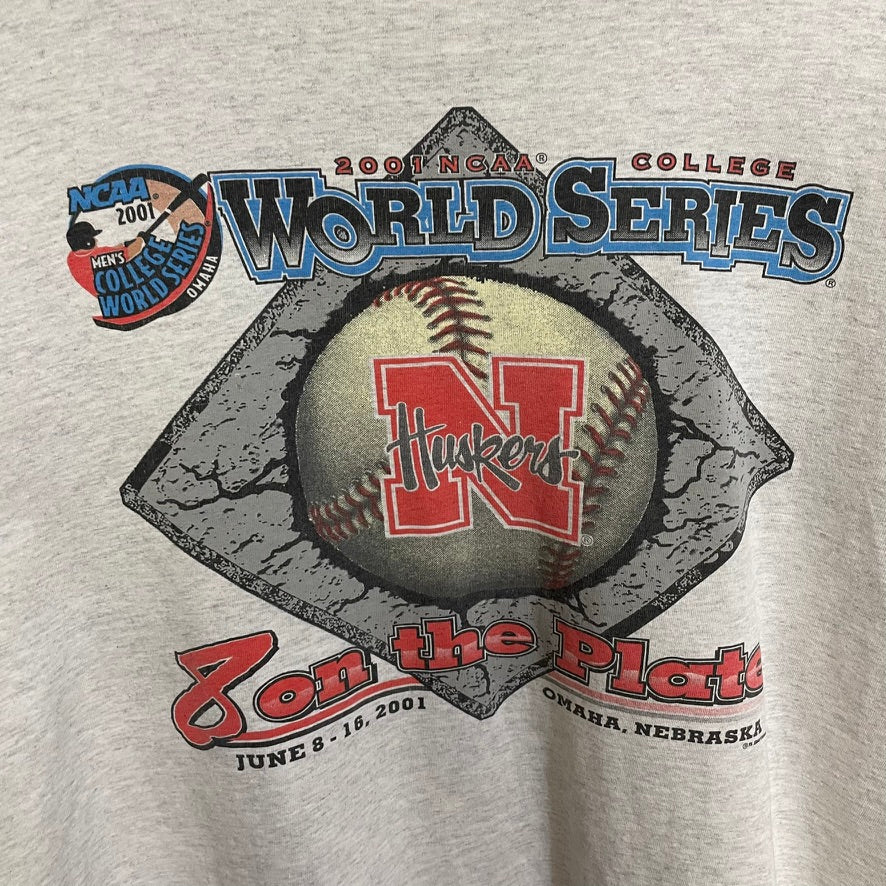 Vintage Nebraska Huskers Baseball 2001 College World Series Shirt XL