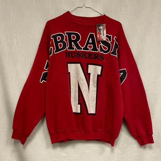 Vintage Nebraska Huskers Spellout Crewneck XL