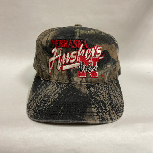 Vintage Nebraska Huskers Mossy Oak Snapback Hat