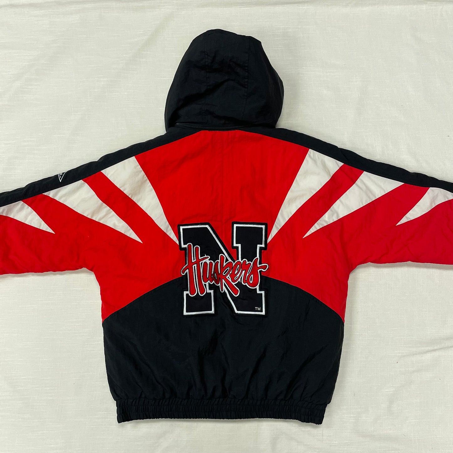 Vintage Nebraska Huskers Sharktooth APEX ONE Puffer Jacket M *FLAW*