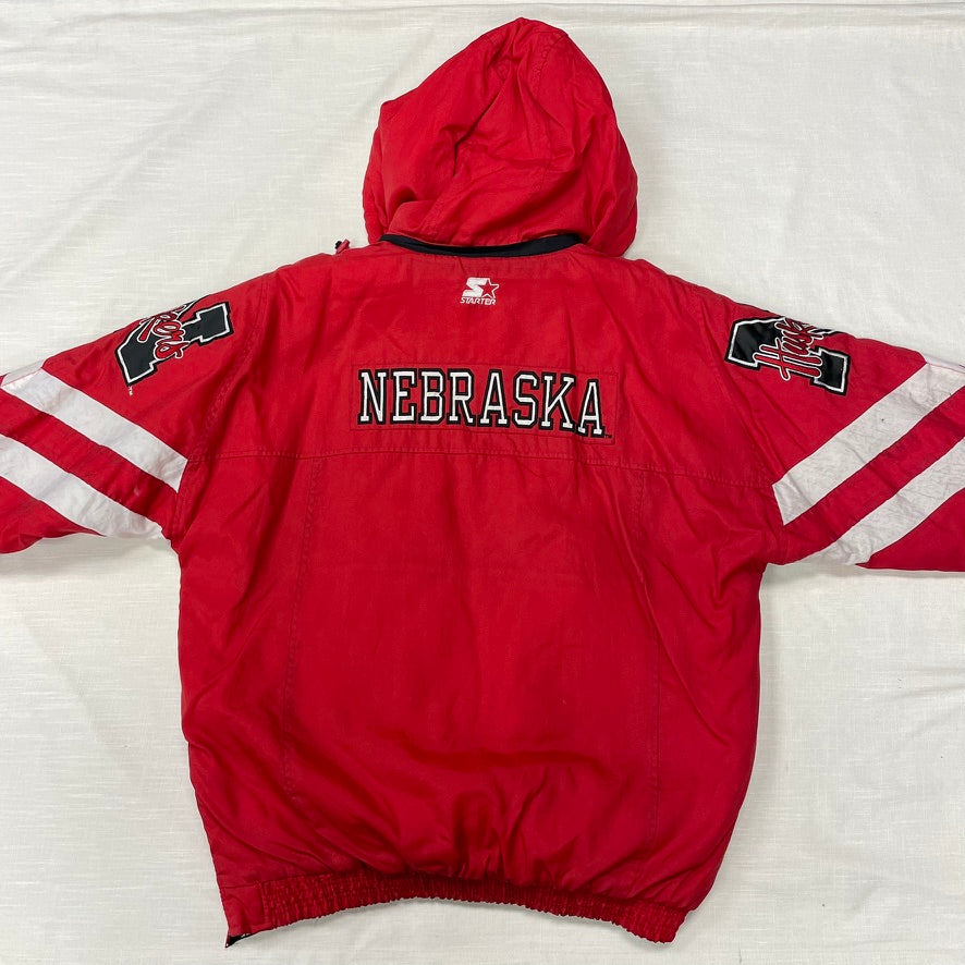 Vintage Nebraska Huskers STARTER Puffer Jacket XL