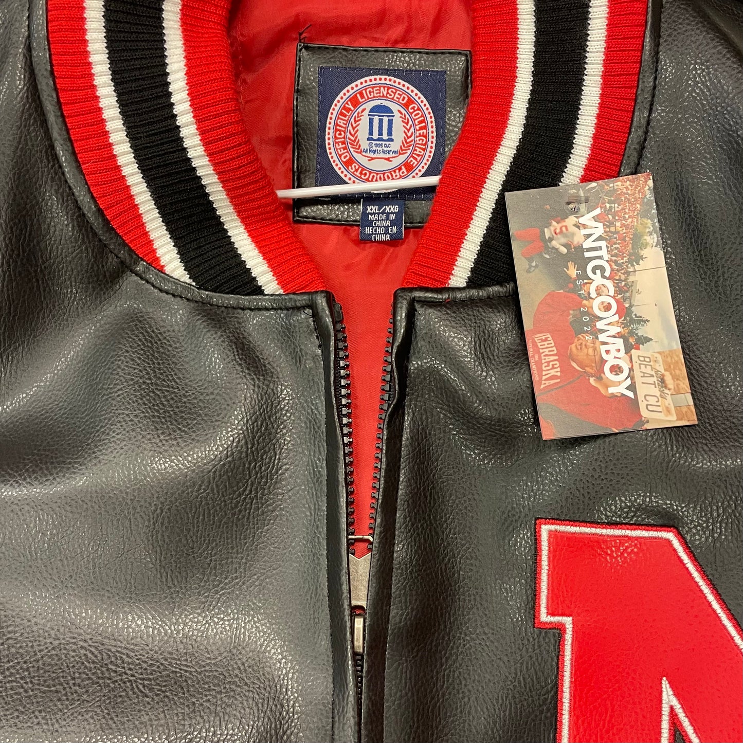 Vintage Nebraska Huskers Leather Jacket XXL