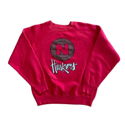 Vintage Nebraska Huskers Basketball Crewneck L