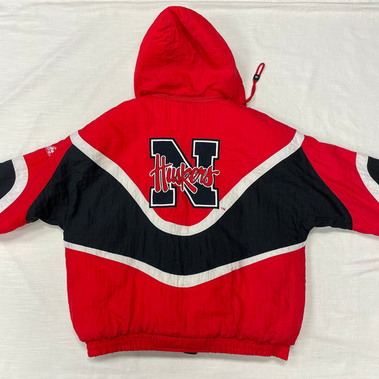Vintage Nebraska Huskers APEX ONE Puffer Jacket XL