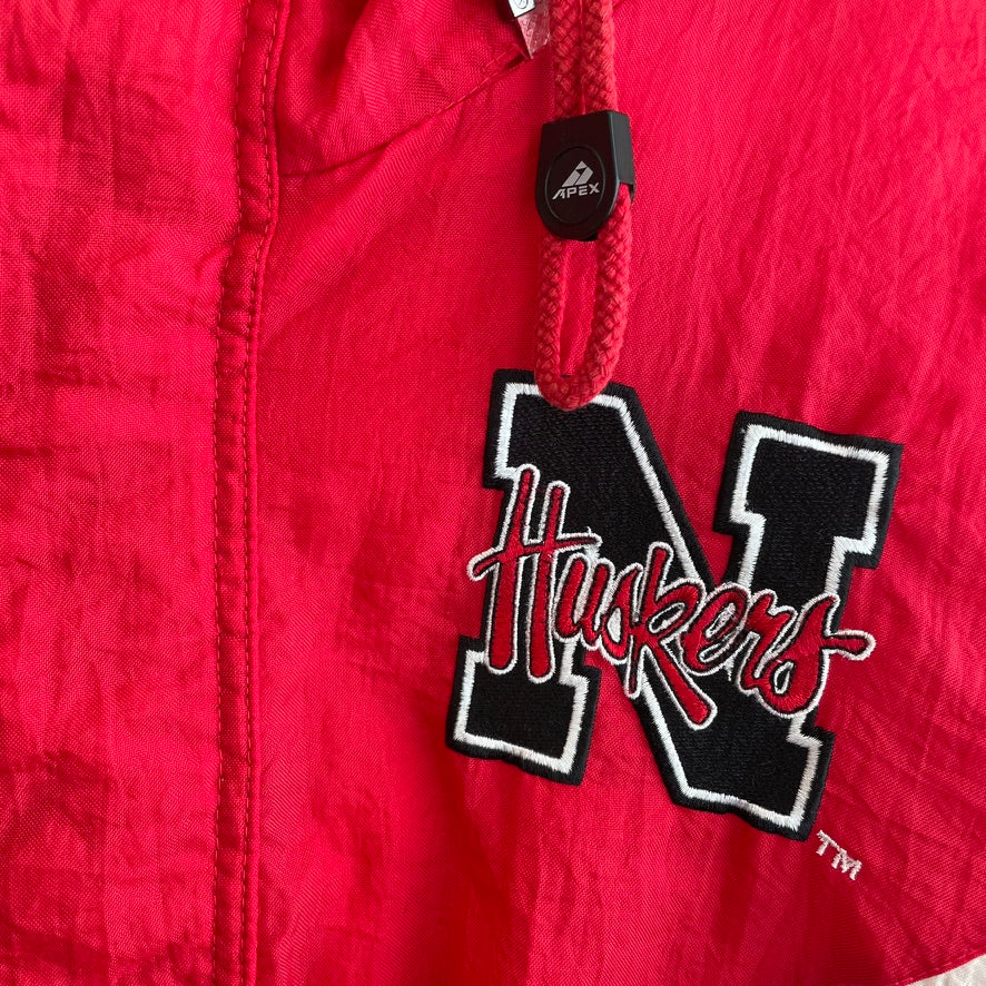 Vintage Nebraska Huskers Puffer Jacket APEX ONE XL